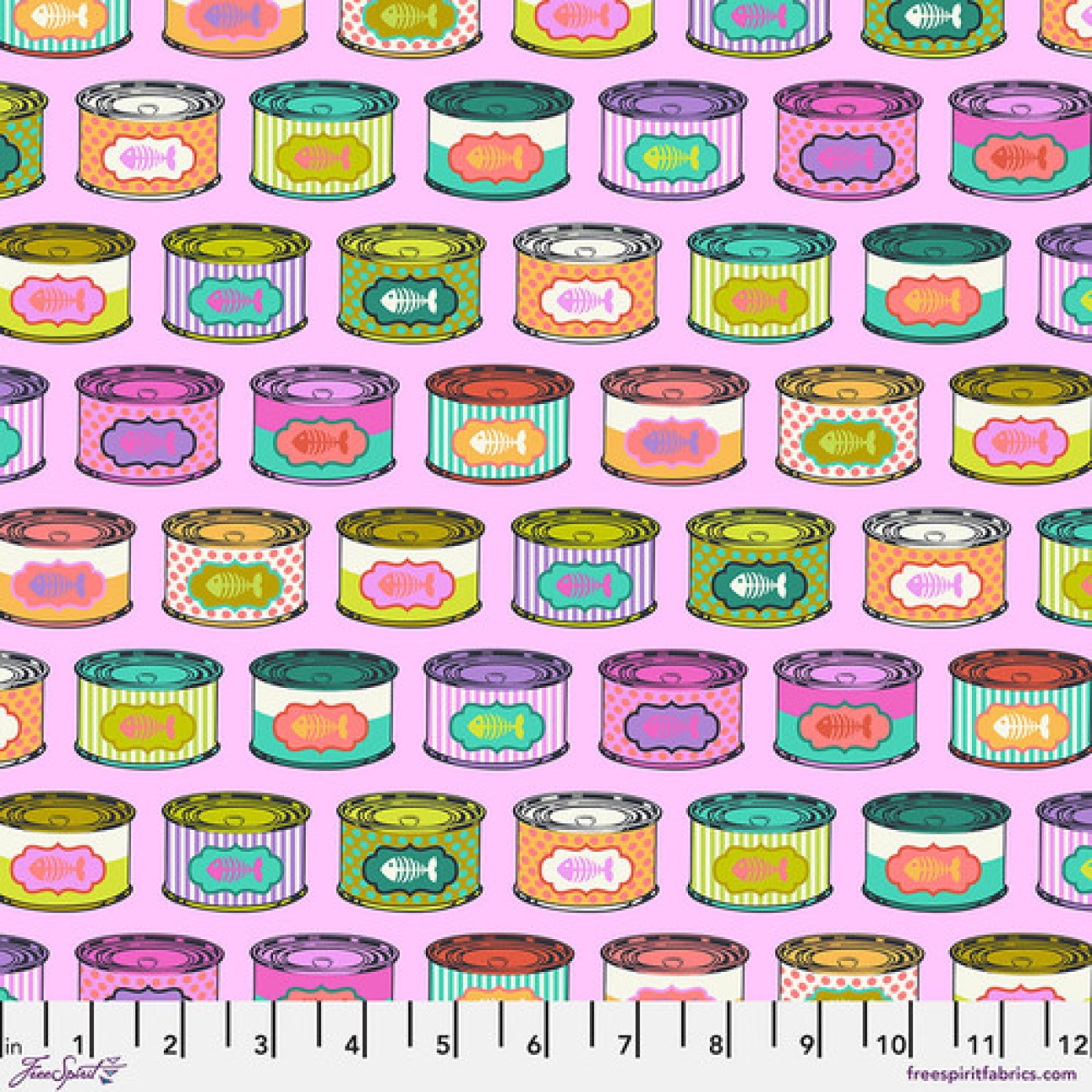 Tula Pink - Tabby Road Deja` Vu - Cat Snacks - Electroberry